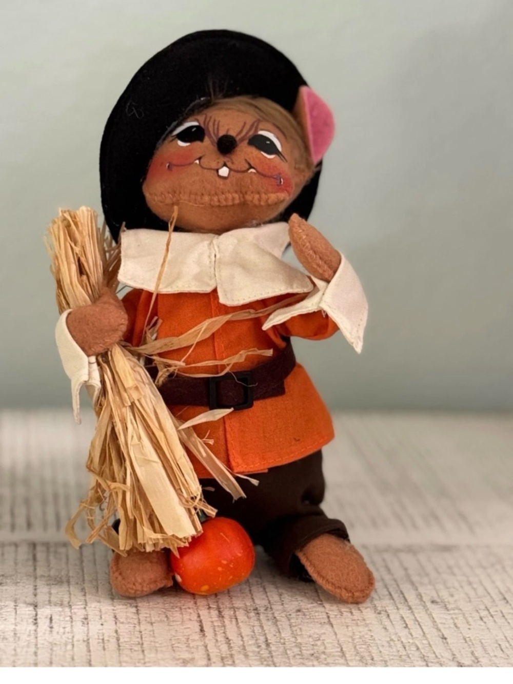 Annalee Autumn Harvest Mouse Figurine - Orange & Brown